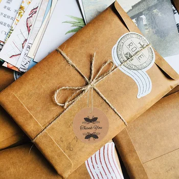 100шт Благодаря Ви Продукт Декоративни Етикети за Малкия Бизнес DIY Подарък Кутия за Подарък Пакет Тагове Деня на Благодарността Крафт-Хартия Материал
