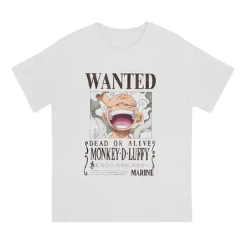 Monkey D Luffy Мъжка тениска One Piece Wanted New Bounty С Кръгло Деколте И Къс Ръкав на Тъканта, Тениска Хумор Високо Качество Идея за Подарък