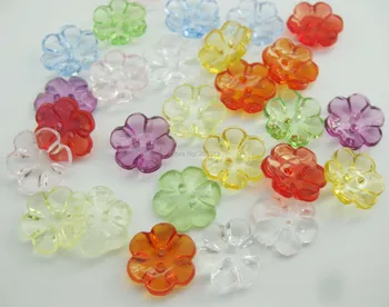NBNLGK Боядисани найлонови копчета във формата на цвете с 15 мм микс 100 бр. копчета за детски дрехи шевни принадлежности