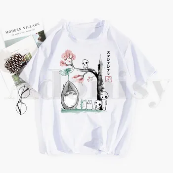 Тениска Totoro Studio Ghibli Хаяо Миядзаки Spirit Away, тениски в стил хип-хоп с Принтом за момичета, Тениски в стил харадзюку, Мъжки Модни летни тениски