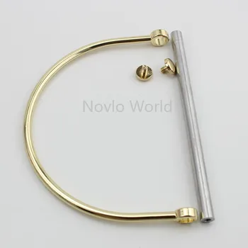 2-10-20 парчета 12x8 см Алуминиева тръба полукруглое светло златно метално Голям D-образен пръстен за дамских чанти чанти дръжка дръжката на рамката