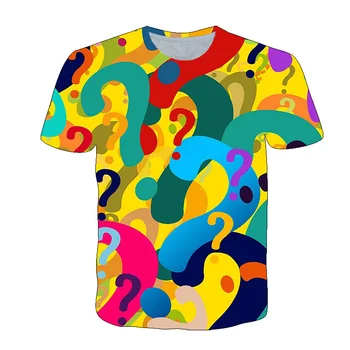 3D Интересен Въпросителен Знак Графични тениски Лятна Мода Личност Мъжка тениска Нов хип-хоп Harajuku Тениски С Къс ръкав