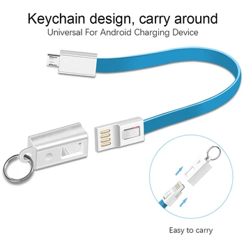 Преносим USB Кабел Ключодържател Тип C Micro usb За Пренос на Данни на Къси Кабели За Samsung S9 Huawei, Xiaomi Mi9 Ключодържател Мини Зарядно Устройство Кабел Кабели