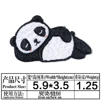 Нова Марка Карикатура сладката панда Гладене Бродирани Ленти За Шапка Дънки Стикери Шият САМ Детски Дрехи Ютия Кръпка Апликация