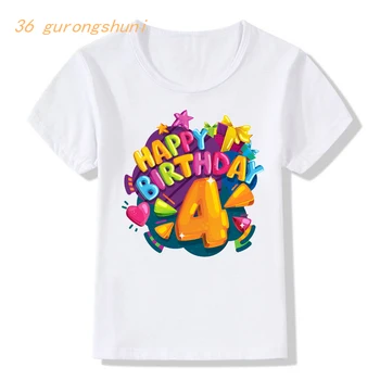 Дрехи за момчета от 8 Години 6 7 3rd Графични Тениски детска Тениска Тениска за Момичета Дрехи за Момичета от 4 5th честит Рожден Ден на Детски Дрехи