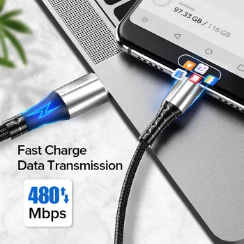 USB кабел C Бързо Зареждане на Трансфер на Данни За Xiaomi mi 10 Samsung S9 Redmi Note 5 Huawei Бързо зареждане на Кабела на Зарядното Устройство Тип C.