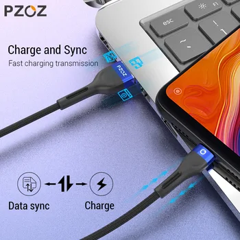 PZOZ Micro Usb Кабел 3A Бързо Зареждане За Samsung, Huawei, Xiaomi redmi honor LG Data Android Зарядно Устройство За Мобилен Телефон, Microusb Кабел