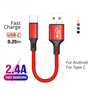 25 см и USB Кабел За Предаване на Данни За iPhone 11 MAX XR 8 7 6 plus, Зарядни устройства, Кабели За Huawei, xiaomi Type C кабел Mini-Кратък Знак