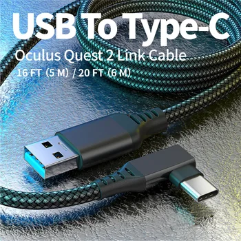 6 M 5 M 3 M USB-C Кабел за Oculus Quest 2 За Pico нео 3 Съвместимост с кабел Type-c Скорост на пренос на данни за Бързо зареждане на