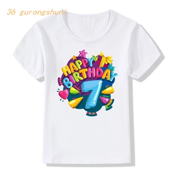 Тениска Тениска за Момичета Дрехи за Момичета от 4 5th честит Рожден Ден на Детски Дрехи Бебешки Дрехи Дрехи За Момчета от 8 Години Графични Тениски