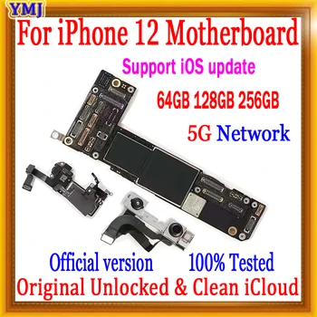 За iPhone 12 дънна Платка с Подмяна на плочи, Оригинална Разблокированная Чиста Логическа такса icloud Добре тествана, поддръжка на IOS обновяване на дънната платка