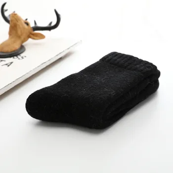 1 Чифт Нови Зимни Супер Дебели мъжки Чорапи, Обикновена Чорапи от мериносова вълна със Заек, На Студен Сняг, Русия, Топли Забавни Happy Мъжки Чорапи