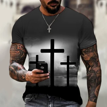 3D Мъжка тениска с изображение на Личността на Исус в стил Харадзюку, ежедневни Бързосъхнеща лятна hoody