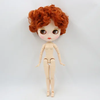 ЛЕДЕНАТА кукла DBS Blyth бяла кожа съвместно тялото на Новото матирано лице с веждите устните кафява къса коса САМ sd подарък играчка