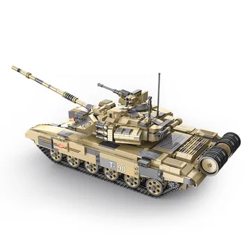 Военната Серия Световна Война Руската Армия, Т-90 Основни Бойни Танкове Фигурки на Войници DIY Модел за Изграждане на Блокове, Тухли, Играчки, Подаръци