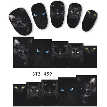 Смесете Черна Котка Дизайн Нокти Стикер За Нокти Вода, за Да Премахнете Съвет е направи си САМ Аксесоар Украса