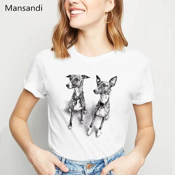 Силуетите на куче, черно-бяла тениска с принтом животни, дамски дрехи, 2021, забавна тениска, дамски летни блузи, дамска тениска