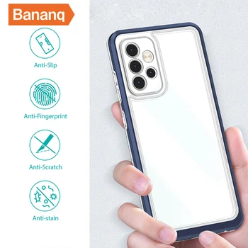 Bananq устойчив на удари Прозрачен Калъф за Samsung A12 A42 A22 A32 A82 A72 A52S 5G Задната част на Кутията на телефона за Galaxy M02 M12