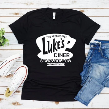 Тениска Унисекс Luke's Diner, Тениска Luke's Stars, женска Тениска с отворен Гръб, ТЕЛЕВИЗИОННО шоу за Момичета, лятна Мода, Блузи в стил Харадзюку с къс Ръкав