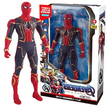 17 см Disney Marvel Spiderman Хълк Железния Човек Аниме Играчка Фигурка на Коледен Подарък PVC Подвижни Ставите Светещ Кукла Колекция Модел Играчки