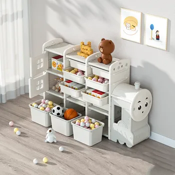 Рафтове за съхранение на детски играчки Детски Класификация Сортиране Шкафче За Съхранение на лавица за книги Рафтове за Книги с Картинки Оттичане на Стената