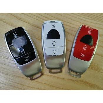 3 Бутона Smart Prox Дистанционно Ключ Калъф във формата на миди за Mercedes Benz C200L E300L S320 S350 s450l s500l amg GLC Червено/Черно/Бяло