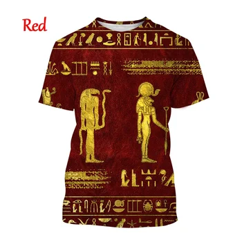 2022 Египетски Бог на Очите 3d Планина Египетският Бог Разпечатки С Къси ръкави Забавно Градинска Мъжки и Дамски риза в Стил харадзюку