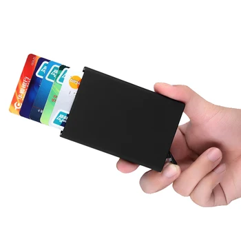 6-цветен RFID Метален Държач За Карти Кутия За Кредитни Карти От Неръждаема Стомана Автоматично Бизнес Притежателя NFC Екранировка Калъф За Карти BAG1041