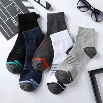 Високо качество, Много, Мъжки чорапи, Ежедневни Дишащи спортни чорапи за джогинг, 5 двойки, Мъжки памучни Чорапи, Зимни Черни Чорапи, Мъжки Големи размеры38-45