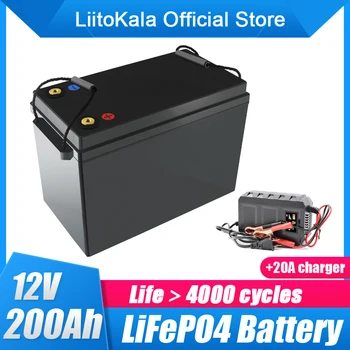 12V 200Ah LiFePO4 Батерии Литиево-Железен Фосфатная Батерия Вградена BMS за Слънчевата Система за Захранване на АВТОБУСА Къща за Тралене на Моторни Данък Безплатно